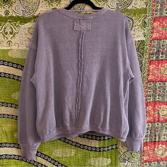 Free People x We The Free Fallen Fig Anyway Tee Faux Wrap Top Size Medium - Picture 10 of 14